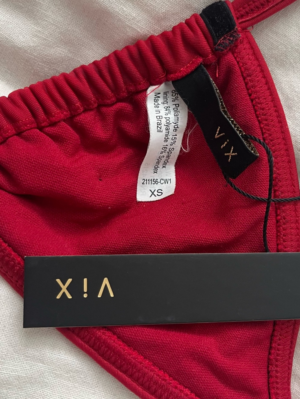 NEW Vix Paula Hermanny Red Embellished Triangle Bikini Swimsuit - Picture 8 of 9